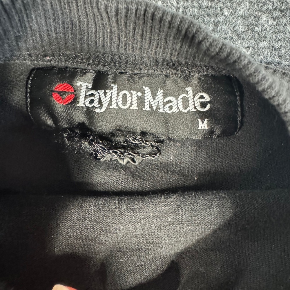 TaylorMade Mens Long Sleeve Mock Neck Shirt Faded Black Embroidered Logo Size M - Picture 4 of 8
